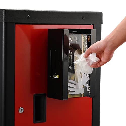 Image of EMENTOL 4PCS Magnetic Glove /Tissue Dispenser Holder Set, Black Glove Dispenser Wall Mount, Mount Onto Tool Box or in Workshops