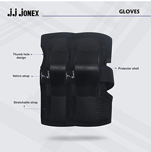 Image of JJ JONEX Protective Set Skating and Cycling for Age 4 to 7 Years Skating Guard Combo (Small, Black /Blue) (MYC)