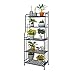DAWNYIELD 5 Tier Metall Pflanzenständer Blumentopfhalter Rack Lagerregal Indoor Outdoor Home Organizer Regal-Schwarz