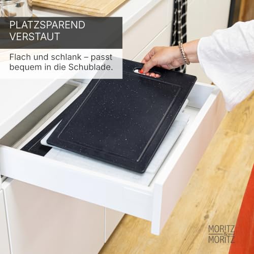 Moritz & Moritz 2x Schneidebretter Kunststoff - 36 x 27,5 cm - Schneidebretter BPA frei - Küchenbretter Granitoptik - Cutting Board mit… – Ansicht 7