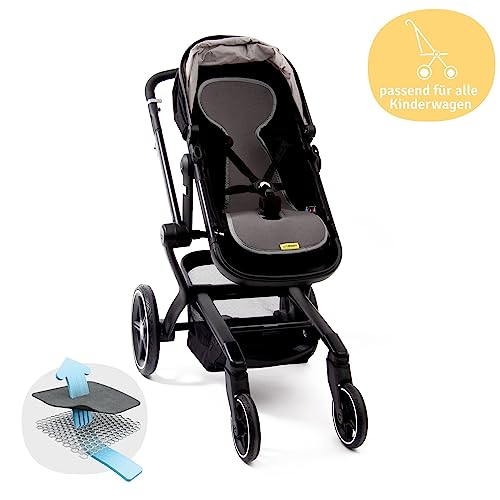 AeroMoov - Baby Sitzauflage Air Layer - Einlage Für Autositz oder Kinderwagen - Gruppe B - Antischwitz Sommerbezug - Bio-Baumwolle - Anthrazit