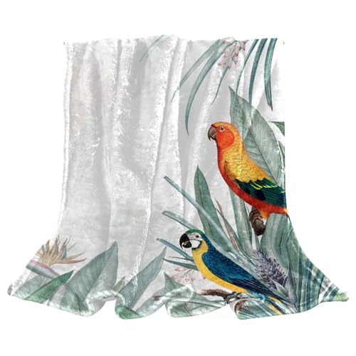 Couverture microfibre oiseau tropical chaude douce jeté de canapé 150x200 - 2