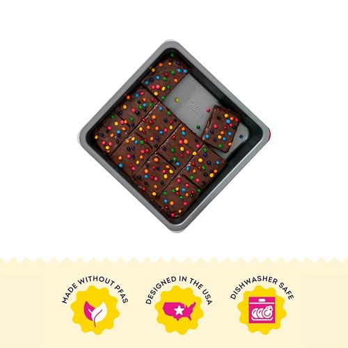 Image of Wilton Silver Non-Stick Square Pan, Made Without PFAS, 8 x 8 in (Pack of 6)