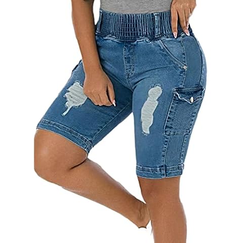Flamingals Ripped High Waist Denim Shorts Cover