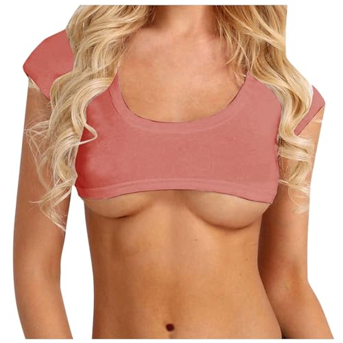 Sujetador push up sin aros para mujer, cómodo, fuerte sujeción, elegante, cuello en V, minimalista, refrescante, cómodo, ligero y deportivo, Rosa., XL