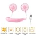 Hand Free Personal Fan, CHERIEY Neckband Fan Portable Mini Double Fans with USB Rechargeable, 3 Speeds Adjustable Wearable Fan for Home Office Travel Indoor Outdoor Activities