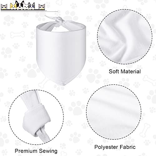 Xuniea 8 Pieces Sublimation Dog Bandanas Solid White Diy Pet Bandanas Triangle Scarf Blank Dog Kerchief Bandanas Polyester Pet Scarf Apparel For Small To Large Dogs Cats Puppy Bibs Kerchief #TOP2