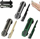 Tactical Slide Action Ballpoint Pen – Slide Action Pens, 3D Printed Novelty Pen, Refillable Smooth Ink Pens, Creative Novelty Writing Tool for Collectors and Office Desk Use (Green+Khaki+Black)