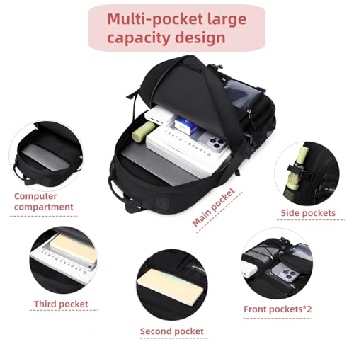 Laptop Backpack For Teen Boys Girls Durable Bookbag Middle High School Bag Women Men Waterproof Travel Daypack (BLack) - Image 7
