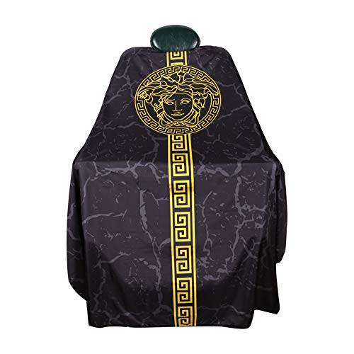 Barber Cape for Men Hair Cutting Cape Waterproof Professional Salon Cape with Snap Closure Salon Cutting Cape Barber Hairdressing Cape Size:65" x 57" (Black)