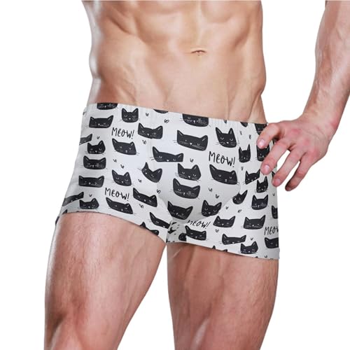 Cat Cute Animal Mens Swim Trunk Swimwear Bathing Suit Swim Brief Square Leg Board Short S B04035153