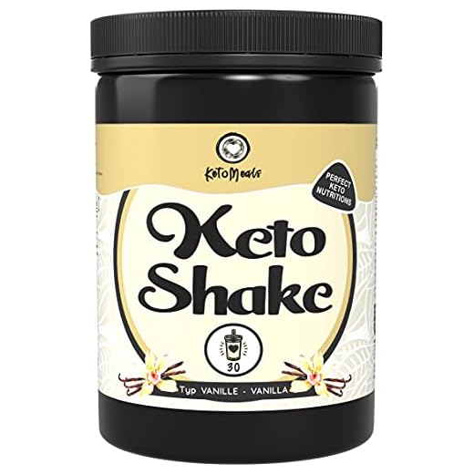 KetoMeals Keto Shake Vainilla (30 porciones) Para Adelgazar Rápido, Muy Saciante, Fuente de Fibra,optimizado para la dieta cetogénica, baja en carbohidratos y ayuno a intervalos, 450g de polvo
