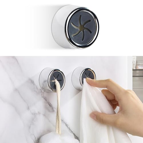 Towel Hook for Kitchen Wall No-Drill Towel Hooks for Bathroom and Home Organization,Silvery,Rotating Shape