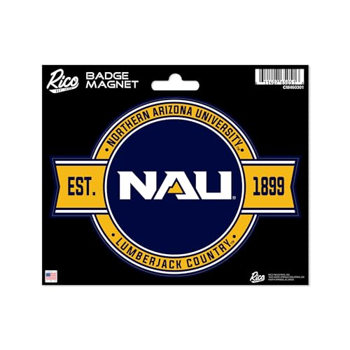 Rico Industries NCAA Northern Arizona Lumberjacks Standard Badge Magnet - for Car, Fridge