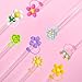 63PCS Flower Colorful Straw Cover Cap for Stanley Cup 40oz Cute Tumbler Straw Toppers Bulk Reusable PVC Cute 3D Straws Accessories,fit 0.35-0.4in/10mm Straws Protector Dust-Proof for Party gifts
