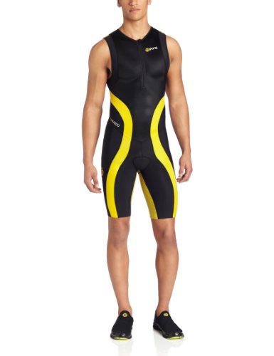 SKINS TRI400 Mono sin Mangas de triatlón Hombre Negro/Amarillo S
