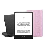 Kindle Paperwhite Signature Essentials Bundle mit einem Kindle Paperwhite Signature Edition (32 GB | ohne Werbung), einer Amazon Stoffhülle (Lavendel) und einem kabelloses Ladedock „Made for Amazon“