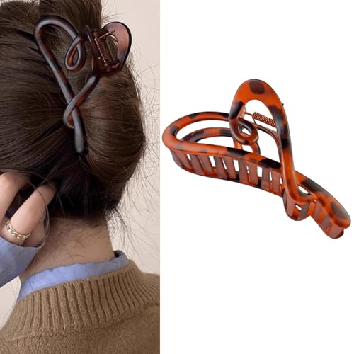 HAPVITAL ヘアクリップ しっかりとまる 可愛い バンスクリップ 軽い 強力 優雅 エレガント 髪留め クリップ ヘアクリップ 髪飾り 小さめ ヘアアクセサリー 大人向け 韓国風 おしゃれ 大人 hair clip バレッタ 日常 お風呂 (琥珀色)