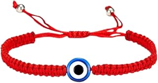 Generic Pulseira de Olho Mau Pulseira de Corda Vermelha Ajustável para Proteção Pulseiras Afortunadas Artesanais Pulseiras de Proteção Ojo Pulseira Decoração de Cadeia de Mão para