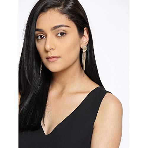 Geometric Opal Plated Chain Drop Earrings