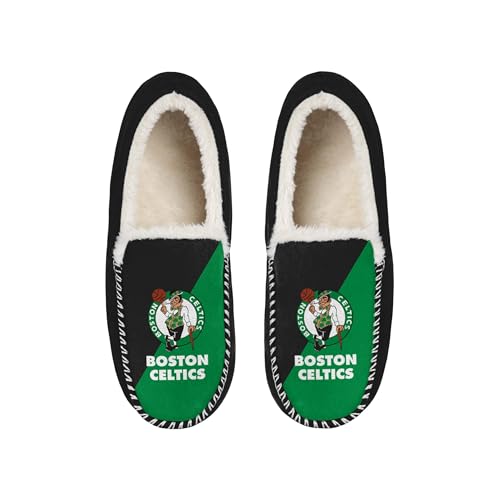 Pantuflas mocasín unisex de la NBA con forro de sherpa y diseño bloque de color