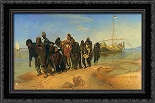 Barge Haulers on the Volga 24x16 Black Ornate Wood Framed Canvas Art by Ilya Repin