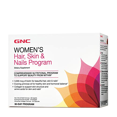GNC Women's Hair, Skin & Nails Vitapak, 30 Packs, Contains Biotin for Strong
