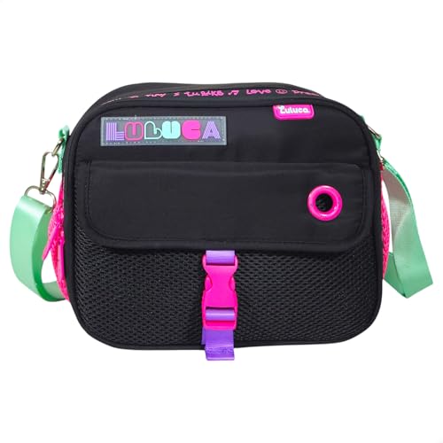 Bolsa Térmica Luluca Lancheira Passeio Escolar Tiracolo (Preto)