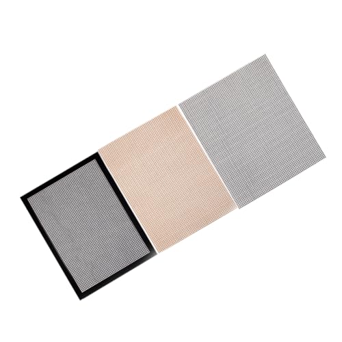 CIYODO 3Pcs Grill Cleaning Mesh Cushions Reusable Glass Fiber Barbecue Grid Mats for Easy Cooking for Picnics Restaurants and Outdoor Grilling