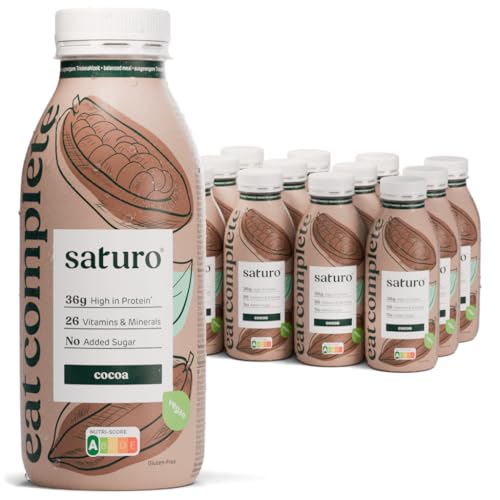 Substitut de Repas Complet Diététique Prêt à Consommer Riche en Protéines, Vitamines et Minéraux – Milk-Shake/ Smoothie pour Perdre du Poids (Chocolat)lot de 12x500ml