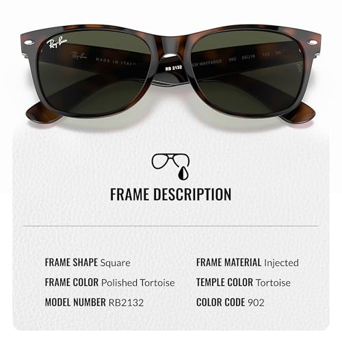 Ray-Ban RB2132 NEW WAYFARER CLASSIC Square Shaped Sunglasses for Men & Women with Official RAYBAN Eyewear Kit3