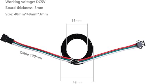 Miniatura 4 de 2 unids 16 LEDs WS2812B WS2812 5050 RGB lámpara direccionable individualmente LED Pixel Light Full Dream Color DC5V con controlador integrado para
