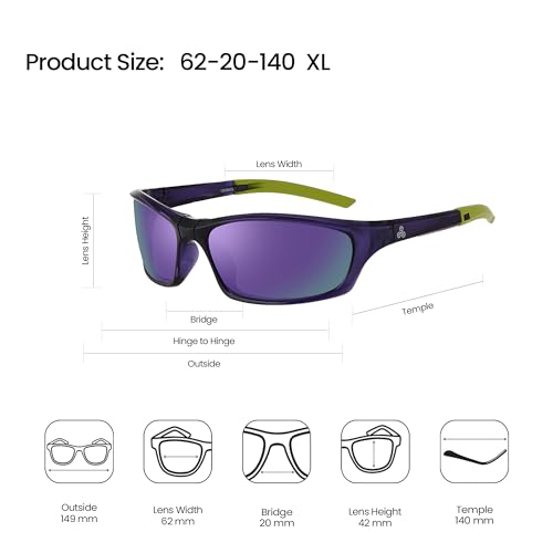 Image of Groeningen Rectangular Polarized Sunglasses for Men & Women - Lightweight TR Frame, UV400 Protection