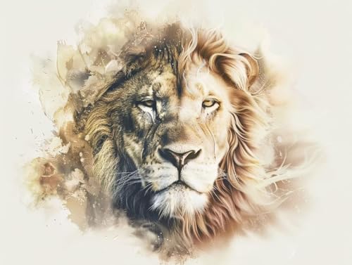 Diamond Painting Lion 80x110cm : Kit Complet Broderie Diamant Abstrait