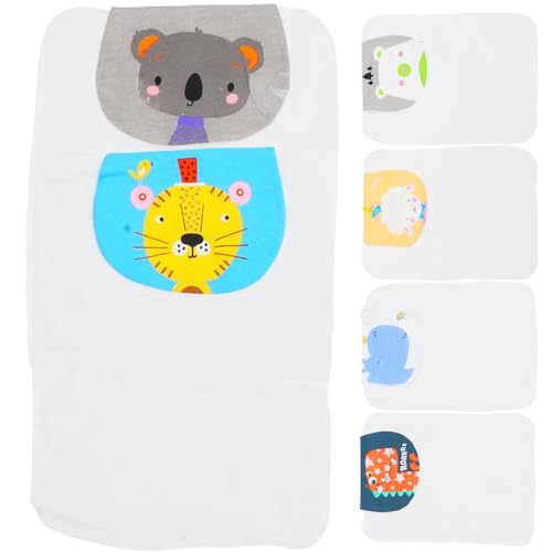LAPYAPPE Toallas Absorbentes de Algodón para 6 Piezas Diseño de Animales, 4 Capas de Gasa Transpirable para Sudor Espalda, Paños Suaves Ideales para Verano y Guardería