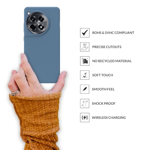 Image of SPRIG Compatible with Oneplus 12R Premium SilkTone Back Cover Drop Tested Shock Proof Mobile Case for Men, Women, Boys and Girls with Camera Protection (Denim Blue)