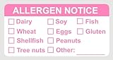 1x2 inch 500PCS Food Allergy Stickers Removable Stickers for Food, Kitchen