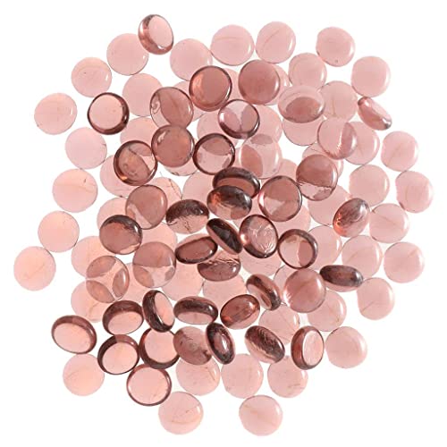 MagiDeal 100Pcs Glass, Marbles, Pebbles for Vases Flat Bottom, Round Top, Rocks, Bowl Filler Gems, Iridescent Decor, Transparent Pink - Image 2