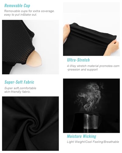 Image of RUNNING GIRL Workout Tops for Women,Racerback Tank Tops with Built in Bras,Padded Sports Bra Yoga Tank Athletic Tops