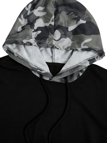 Men's Drawstring Camo Hoodies Long Sleeve Kangaroo Pocket Hooded Sweatshirts Pullover3