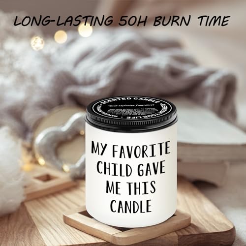 Image of Homsolver Gifts for Dad, Fathers Day Dad Gifts from Daughter Son, Dad Birthdy Gift, Gifts for Dad Who Wants Nothing-My Favorite Child Gave Me This Candle White