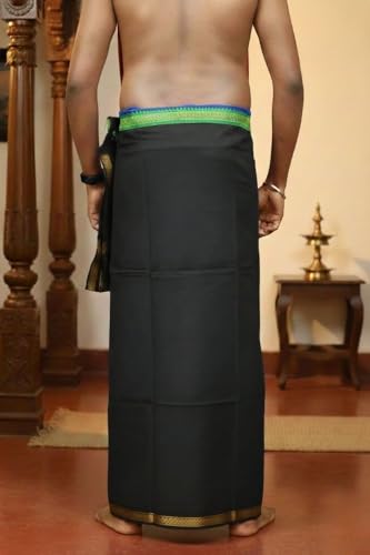 Image of Men's Cotton Dhoti | Traditional South Indian Mundu | Soft Vesti for Men | Daily & Festive Wear | 2 mtr