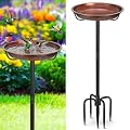 Gtongoko 10" Dia Bowl Small Metal Bird Bath for Outside Heavy Duty, 29" Height Bird Feeder Birdbaths for Outdoors, Garden Bird Bath Bowl with 5-prongs Base