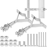 Blulu 通気パイプマウント 2-1/2インチから5-1/2インチの通気口用 - (1インチから1.25インチのマストブラケット) 亜鉛メッキスチールベントパイプマウントキット テレビアンテナまたはウェザーステーションの取り付け用