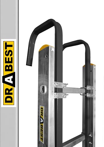 DRABEST Firsthaken für Dachleiter Leiter Firstbügel aus Stahl Leiterhaken Leiterhalter Sicherheitshaken für Dachfirst bis 150 kg Belastbar