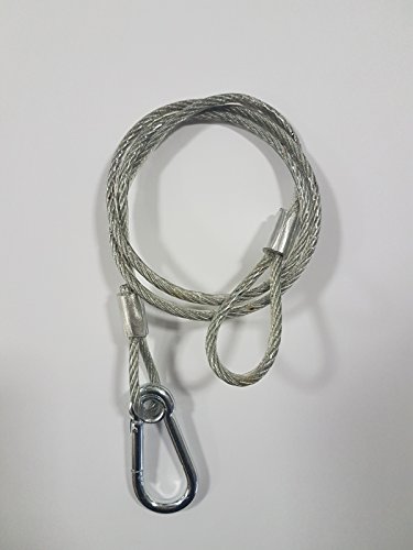 Extreme Safety Roop 60 Cable de Seguridad Cordina galvanizado Carga 10 kg Longitud Cuerda 60 cm Gancho mosquetón y Anillas