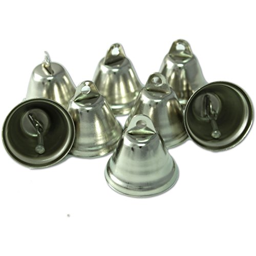 Kleenes Traumhandel 50 Deko-Mini Glocken - 30x20 mm - Silber Farbend Weihnachtsglocken Cover
