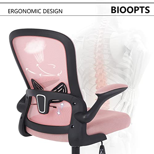 Bioopts Office Chair Computer Chair With Flip Up Armrests Mesh Chair Lumbar Support Ergonomic Chair Adjustable Swivel And Height,Desk Chair Gaming Chair For Adults And Teens #TOP3