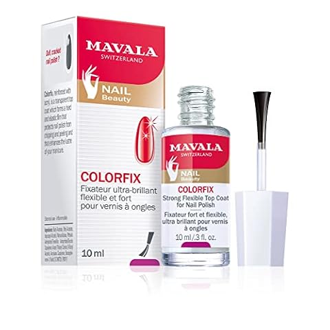 Mavala Colorfix Top Coat Lakier do paznokci przedłużający czas trwania manicure | Da połysk - Wzmocnienie - Elastyczność, 10 ml