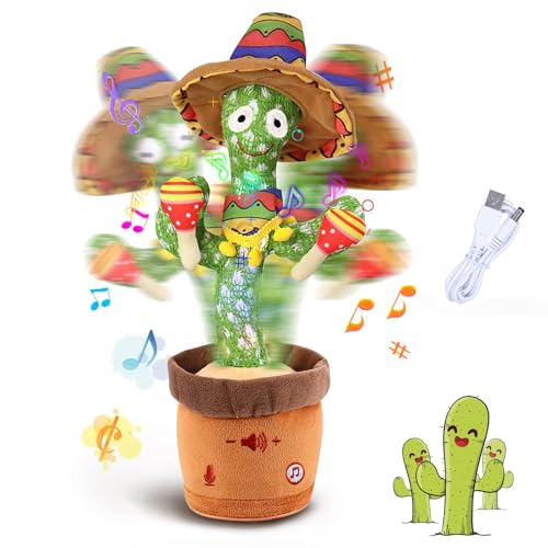 8% off - ARIEL-GXR Dancing Cactus Plush Toy, Creative Singing Talking Cactus Repeat What You Say Soft Funny Plush Interactive Toy Figures for Kids, Home Decoration